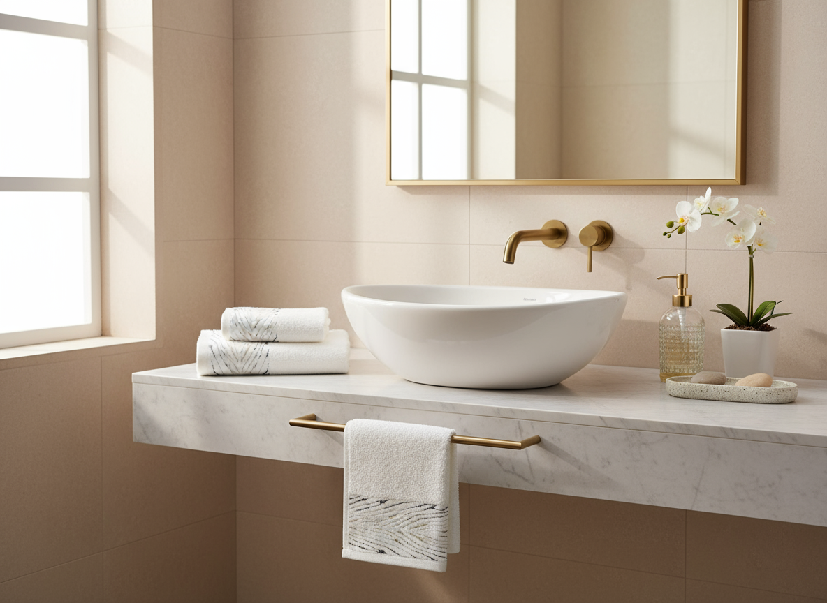 Hand Towels at Home Basin