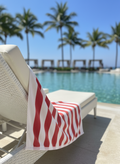 Poolside towel lifestyle photo