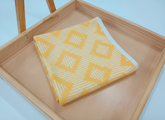 Professional Geometric Towel on Wooden Tray
