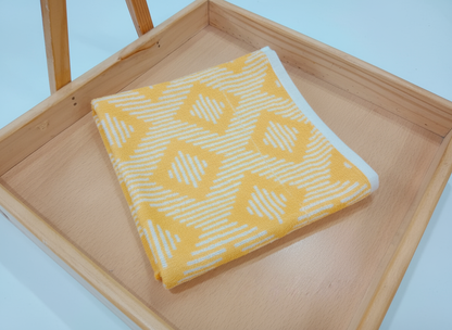 Professional Geometric Towel on Wooden Tray