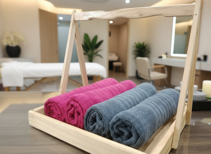 Salon and spa towels with professional background
